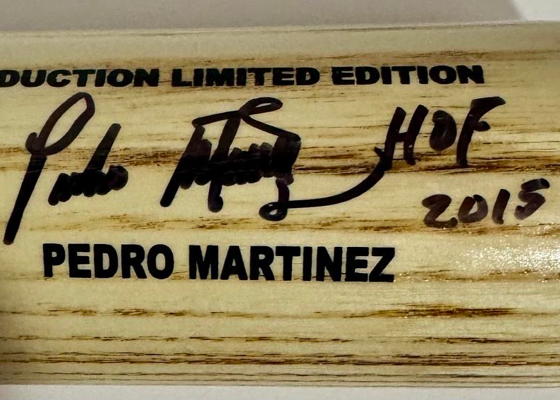 Pedro Martinez Autographed Limited Edition Blonde Canadian Baseball HOF Bat w/Inscription #14/100